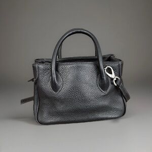Women’s Courage.b Italian Pebbled Leather Black  Mini Tote